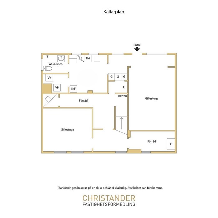 Källarplan ritning utan kök